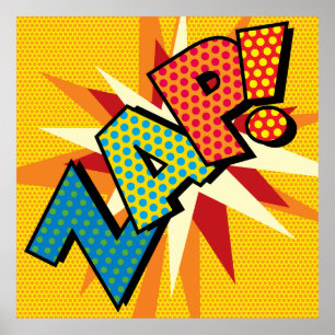 ZAP Leuke Retro Stripboek Pop Art Poster