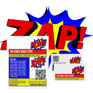 Zap & Pow - Stripwinkel/verzamelaar Visitekaartje