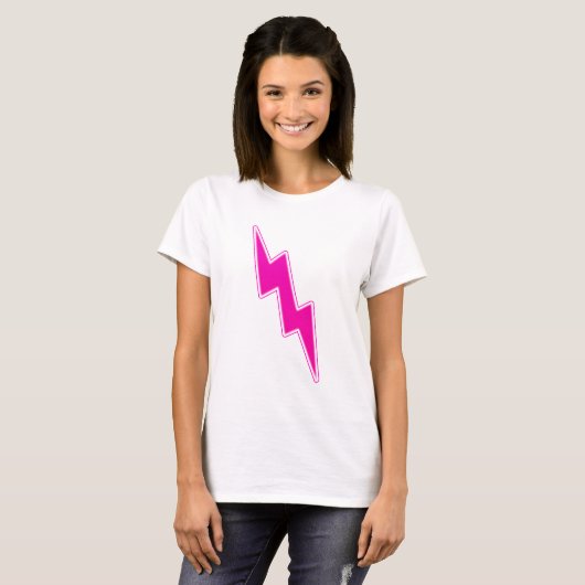 Zap - Roze bliksembolt T-shirt (Voorkant volledig)