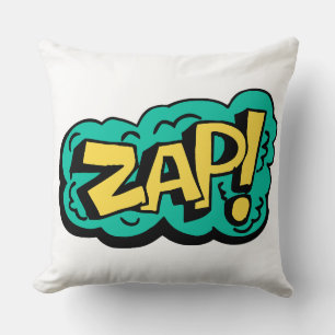 ZAP spraakballon woord, handgetekende illustratie Kussen
