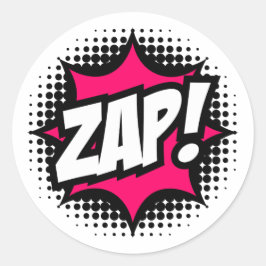 ZAP! Stripboekstijl Ronde Sticker