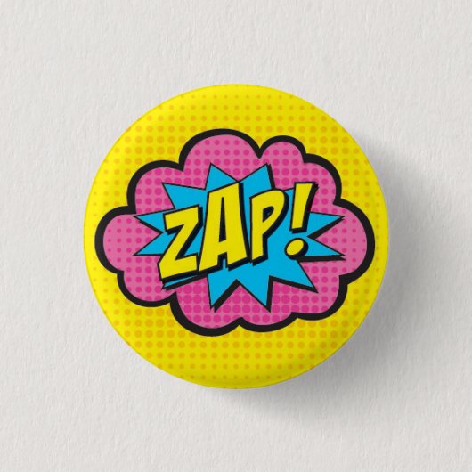 ZAP! Superheld Pin GV2 Ronde Button 3,2 Cm (Voorkant)