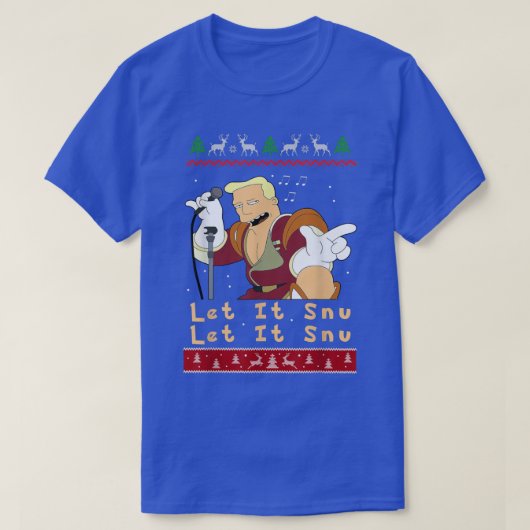 Zapp Brannigan Let it snu Kerstmis T-shirt (Design voorkant)