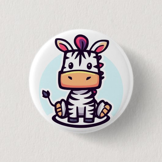 Zappige Zebra Ronde Button 3,2 Cm (Voorkant)