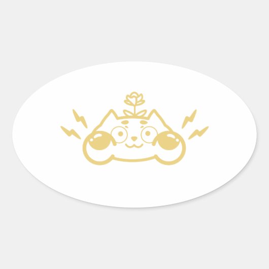 Zappy Chip the Cute Chipmunk Ovale Sticker (Voorkant)