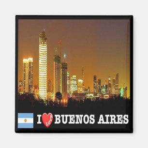 zAR039 BUENOS AIRES I Love by Night, Fridge Magneet