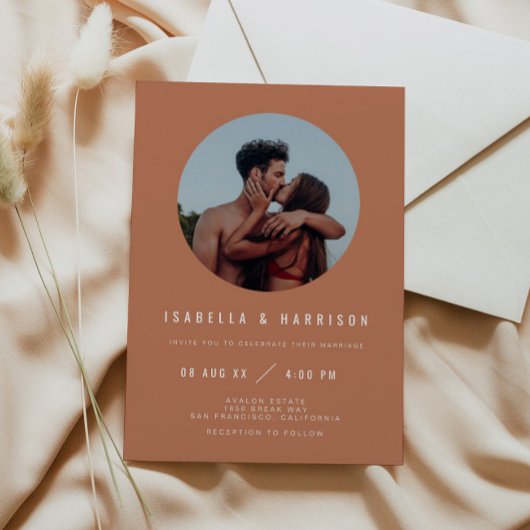 ZARA Burnt Oranje Foto QR Code Weddenschap Kaart