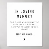 Zara Minimalistische 'In Liefdevolle Herinnering' Poster (Voorkant)