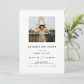 ZARA Modern Afstuderen Invitation with Photo Kaart (Staand voorkant)