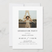 ZARA Modern Graduation Invitation avec photo (Devant)