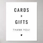 ZARA Moderne minimalistische Kaarten en cadeaubonn Poster (Voorkant)