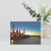 Zaragoza Basilica Sunset Briefkaart (Staand voorkant)