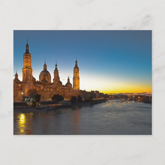 Zaragoza Basilica Sunset Briefkaart (Voorkant)