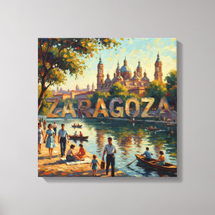 Zaragoza Basiliek aan de rivier Glow Canvas Afdruk