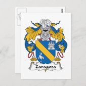 Zaragoza Family Crest Briefkaart (Voorkant / Achterkant)