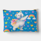 Zarah Dancing Polar Bear Zipper Pouch – Rainbows Etui (Achterkant)