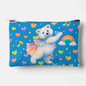 Zarah Dancing Polar Bear Zipper Pouch – Rainbows Etui (Voorkant)