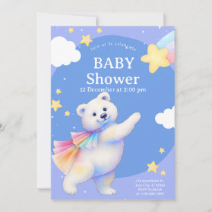 Zarah de dansende ijsbeer babyshower kaart