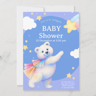 Zarah de dansende ijsbeer babyshower kaart