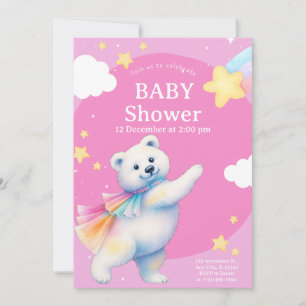 Zarah de dansende ijsbeer babyshower kaart
