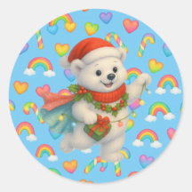 Zarah de dansende ijsbeer kerststicker