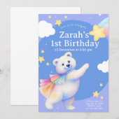 Zarah l'ours polaire dansant - Invitation (Devant / Derrière)