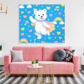 Zarah the Dancing Polar Bear Canvas Afdruk (Insitu (Woonkamer))