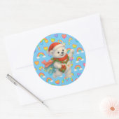 Zarah the Dancing Polar Bear Holiday Sticker (Envelop)