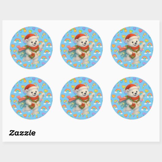 Zarah the Dancing Polar Bear Holiday Sticker (Vel)