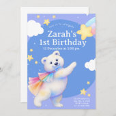 Zarah the Dancing Polar Bear Invitation (Devant / Derrière)