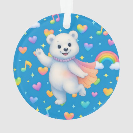 Zarah the Dancing Polar Bear — Ornament (achterkant)