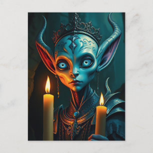 Zarathos de Vlam-Ritualist Donkere Fantasy Elf Briefkaart