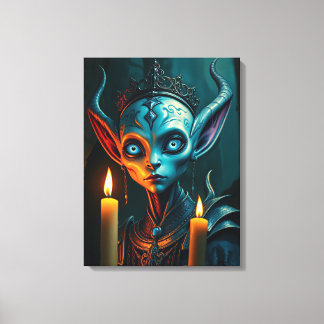 Zarathos the Flame-Ritualist - Dark Fantasy Elven  Canvas Afdruk