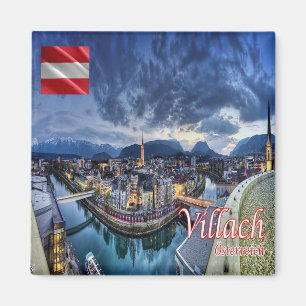 zAT010 VILLACH Oostenrijk, Koelkast Magneet