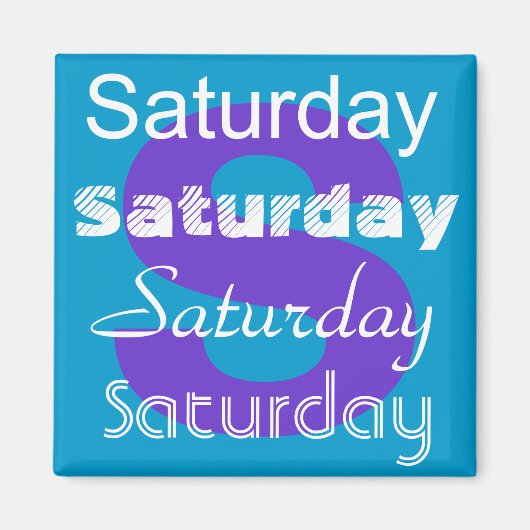 Zaterdag Dag van de Week Magneet (Voorkant)