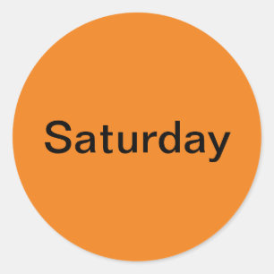Zaterdag Dag van de Week Oranje Stickers
