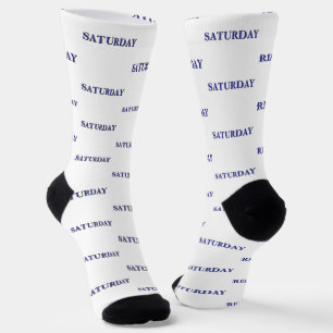 Zaterdag Donkerblauwe Kleur Dagen Van De Week Sokken