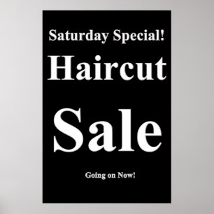 Zaterdag Poster van de speciale haircut Sale Beaut