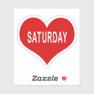 ZATERDAG Rood Hart Vinyl Sticker