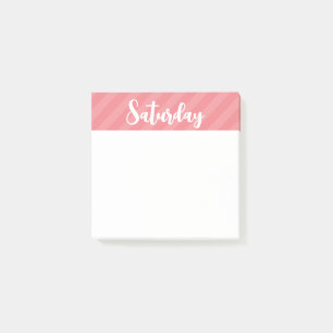 Zaterdag - Roze - Dagen van de Week - Post It Note