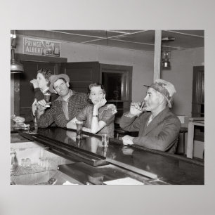 Zaterdagavond in de Saloon, 1937. Oude foto Poster