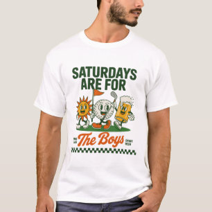 Zaterdagen zijn voor de jongens Golf Retro Golfen T-shirt