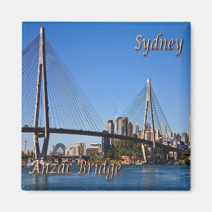 zAU027 SYDNEY, Australië, ANZAC Bridge, Fridge Magneet