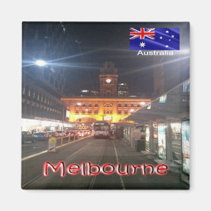 zAU063 MELBOURNE van nacht, Australië, Fridge Magneet