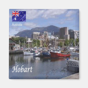 zAU096 HOBART, Harbour, Australië, Oceanië, Fridge Magneet