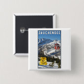 Zauchensee Ski Resort Vierkante Button 5,1 Cm (Voorkant /achterkant)