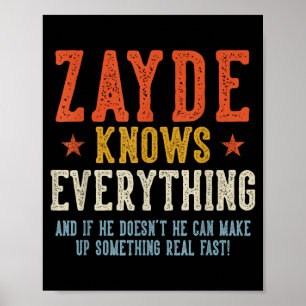 Zayde weet alles vaderdag retro vintage poster