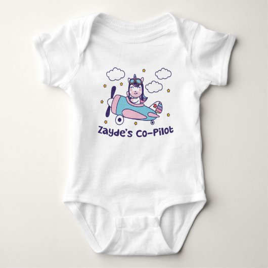 Zayde's Co-Piloot - Eenhandsvliegtuig Romper (Voorkant)