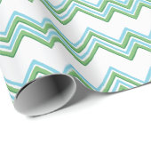 Zaza Chevron Wave in Green and Aqua Cadeaupapier (Rol Hoek)