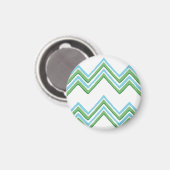 Zaza Chevron Wave in Green and Aqua Magnet (Recto/Verso)